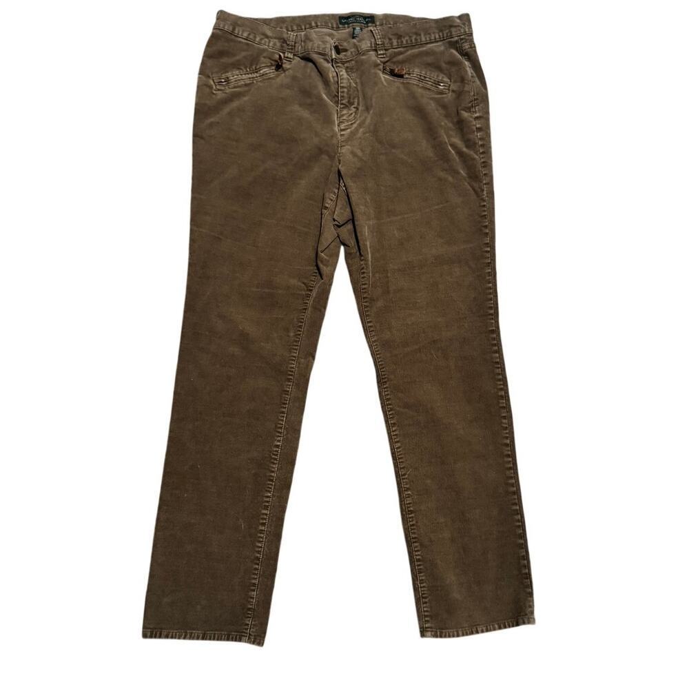Lauren Ralph Lauren Brown Cords | Straight Leg Riding-Inspired Pants Size 16W